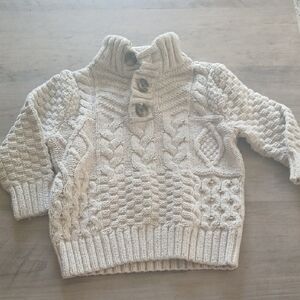 Cat & Jack Cream Cable Knit Sweater